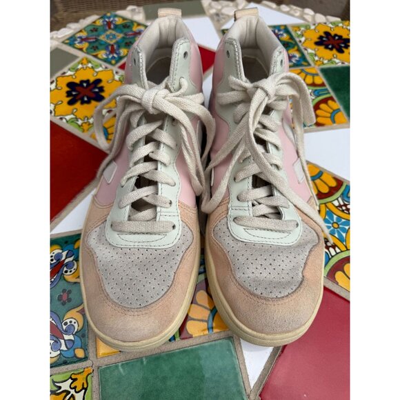 VEJA Women's Sneaker ~ V-15 LEATHER PETALE WHITE MULTICO - High Top - Picture 5 of 6